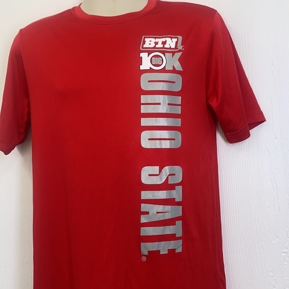 Sport Tek - Big 10 Ohio State Football Red and White Tee Shirt Size Small - Picture 3 of 12